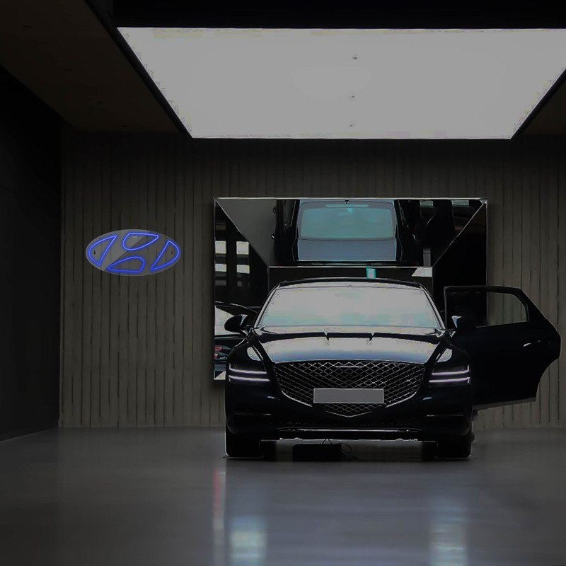چراغ دیواری نئون دیزاین طرح Hyundai_BL