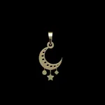 آویز گردنبند طلا 18 عیار زنانه مدوپد مدل ماه کد PA1-15039