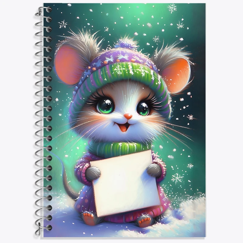 دفتر زبان 50 برگ خندالو مدل سه خط طرح موش بامزه کد F7150