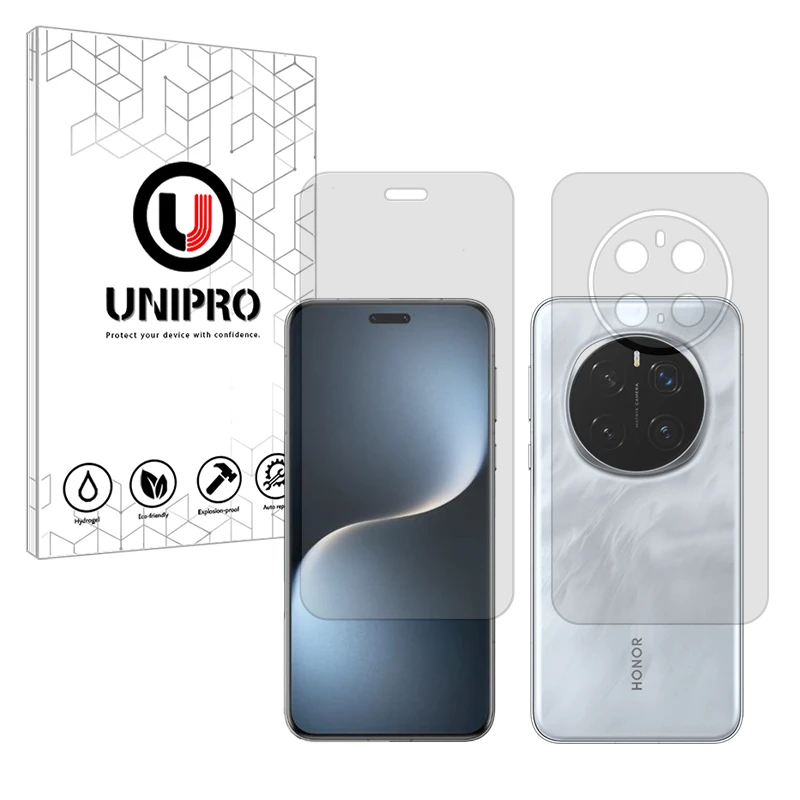 محافظ صفحه نمایش مات یونی پرو مدل Explosion Proof مناسب برای گوشی موبایل آنر Magic7 Pro به همراه محافظ پشت گوشی 