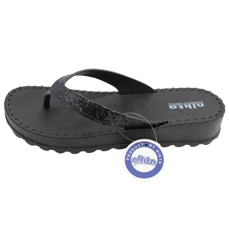 دمپایی زنانه نیکتا مدل اکلیلی K1-017 رنگ مشکی