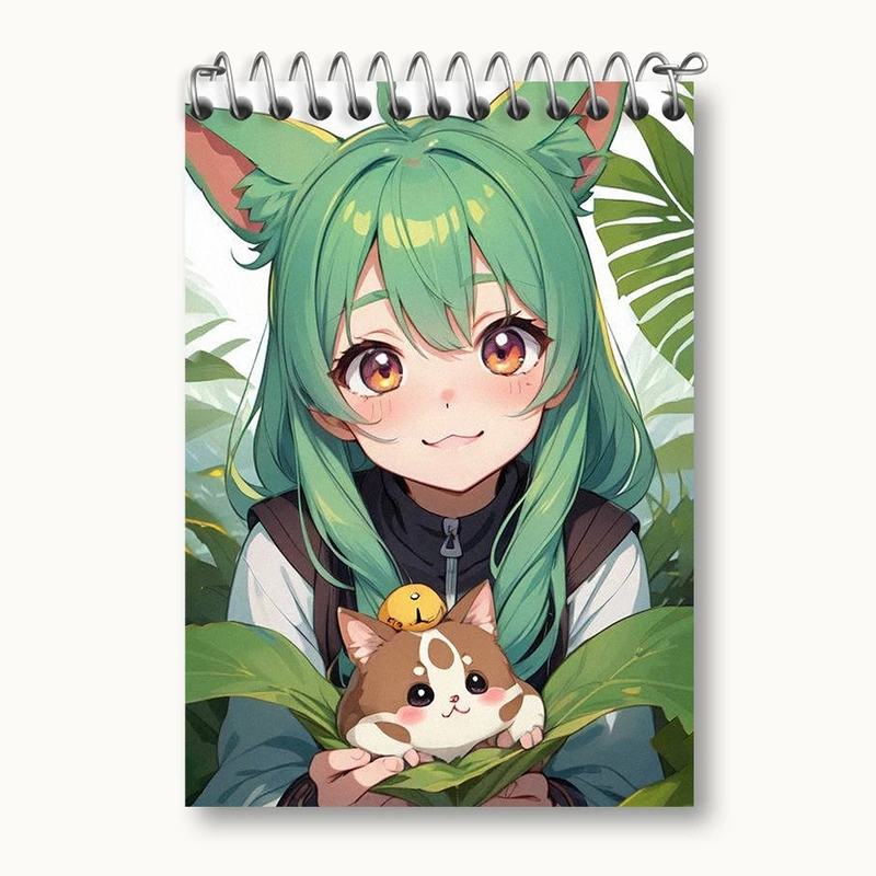 دفتر یادداشت 50 برگ خندالو مدل دختر انیمه ای کد N1226