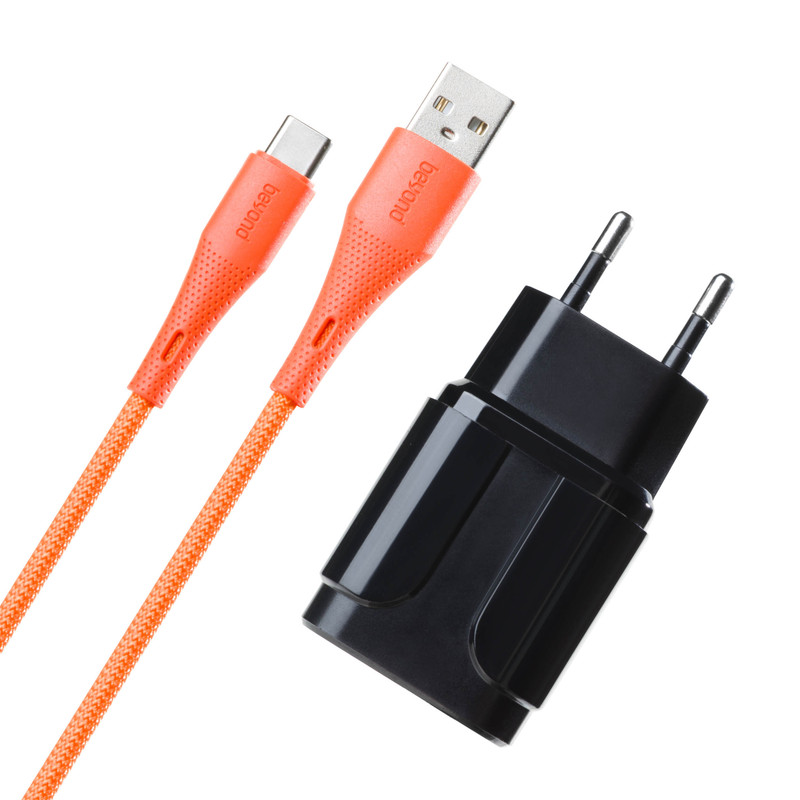 شارژر دیواری 12 وات 2 پورت بیاند مدل BA-181 به همراه کابل تبدیل USB-A به USB-C 