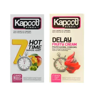 کاندوم تاخیری کاپوت مدل DELAY FRUITY CREAM بسته 12 عددی به همراه کاندوم خاردار کاپوت مدل 7HOT TIME بسته 12 عددی