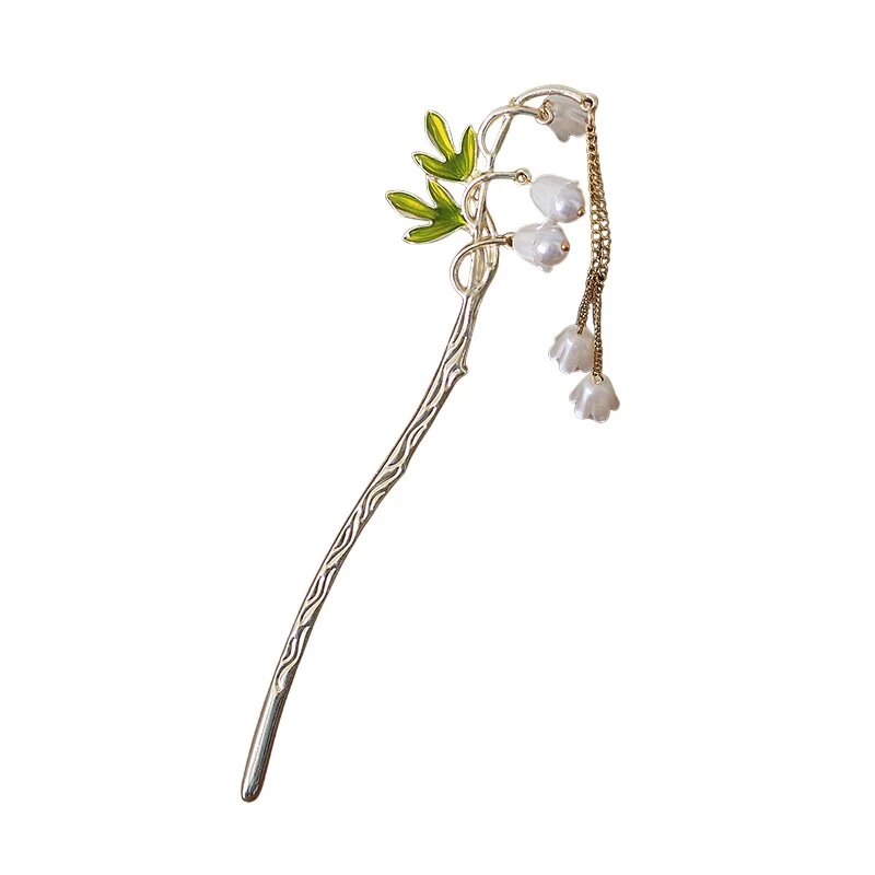 گیره مو زنانه مدل کانزاشی طرح گل های شیپوری