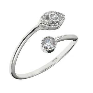 انگشتر نقره زنانه مدل چشم و نگین کد 475639