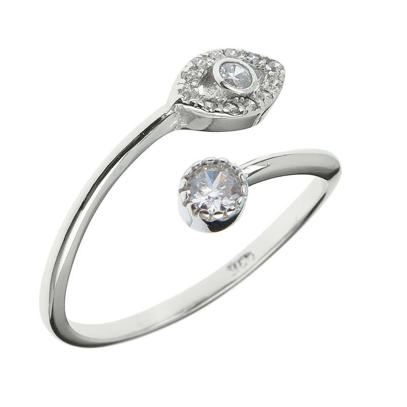 انگشتر نقره زنانه مدل چشم و نگین کد 475639