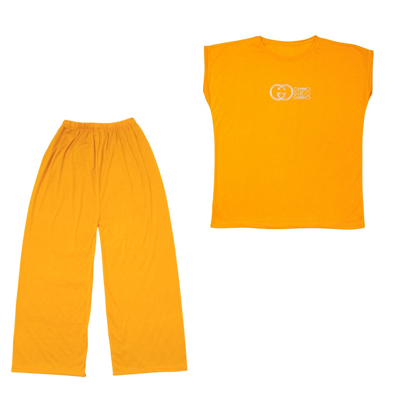ست تی شرت و شلوار زنانه مدل orange کد 10