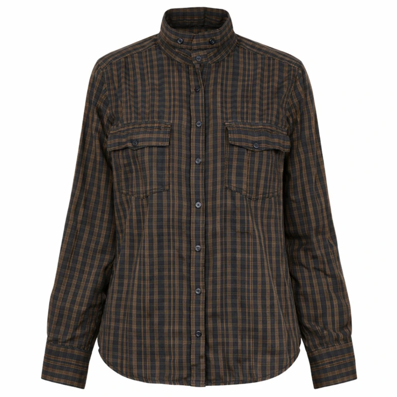 شومیز آستین بلند یقه ایستاده زنانه مدل 2094