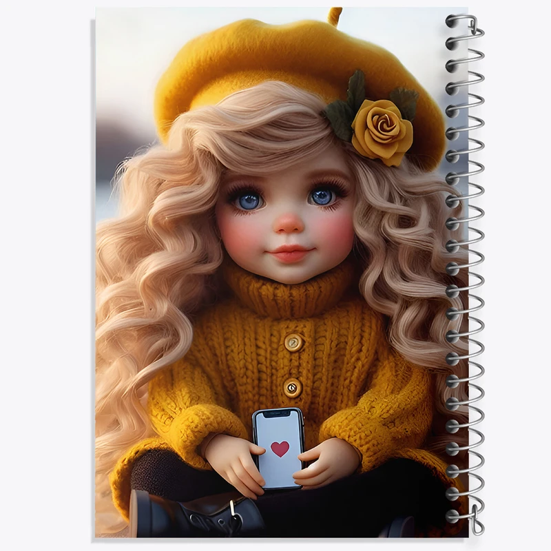 دفتر ژورنال نویسی 50 برگ خندالو مدل نقطه ای طرح دخترانه کیوت کد F7572