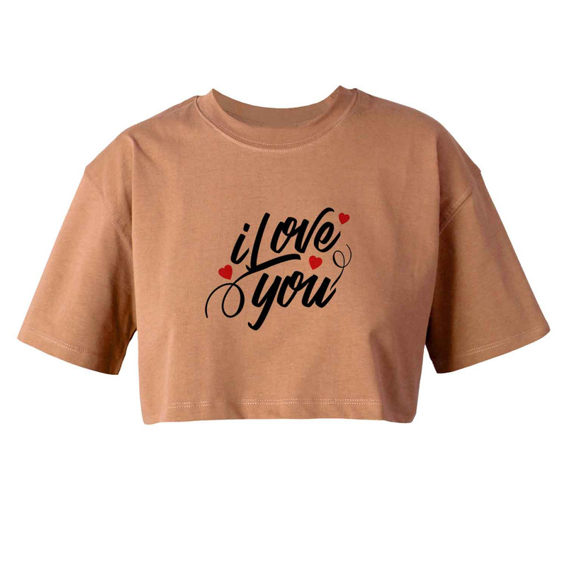 کراپ‌تاپ آستین کوتاه زنانه مدل LOVE کد L39 K