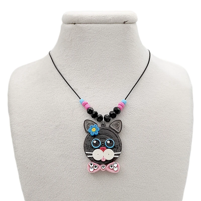 گردنبند زنانه مدل دست ساز طرح گربه کد N004