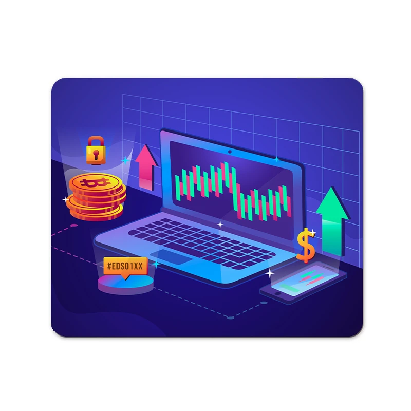 ماوس پد پاد آفرین مدل بیت کوین کریپتو فارکس تریدر ارزدیجیتال کد P418 سایز 19*24 سانتی متر