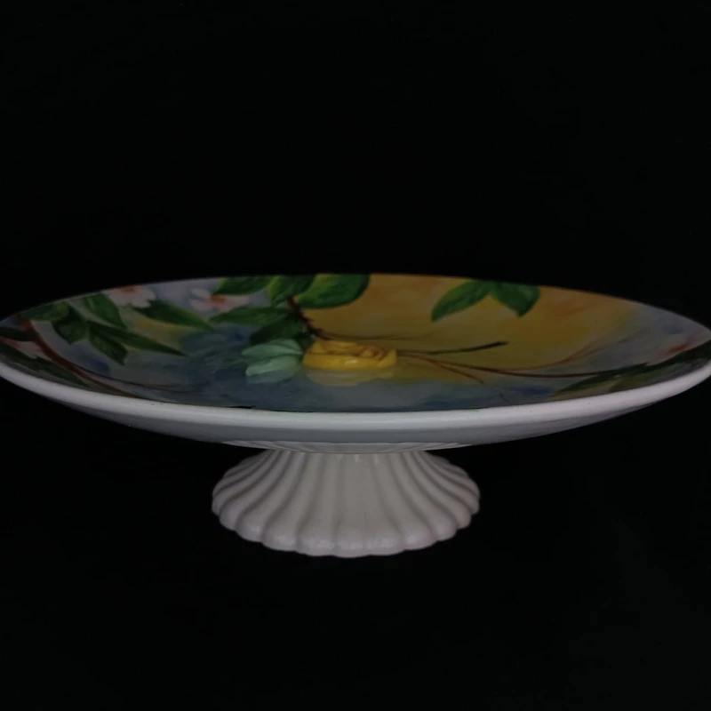 شیرینی خوری سرامیکی مدل پایه دار شکوفه کد 7414956