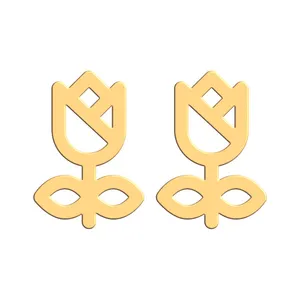 گوشواره طلا 18 عیار زنانه فرشته مدل طرح گل WEL-000256