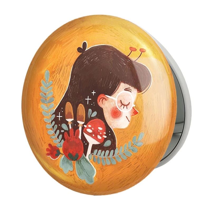 آینه جیبی خندالو طرح دخترانه مدل تاشو کد 25613 