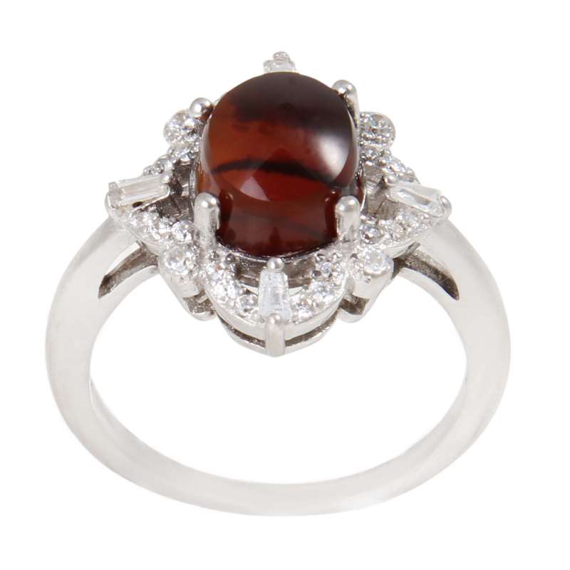 انگشتر نقره زنانه بازرگانی میلادی مدل سنگ عقیق کد AWR_756