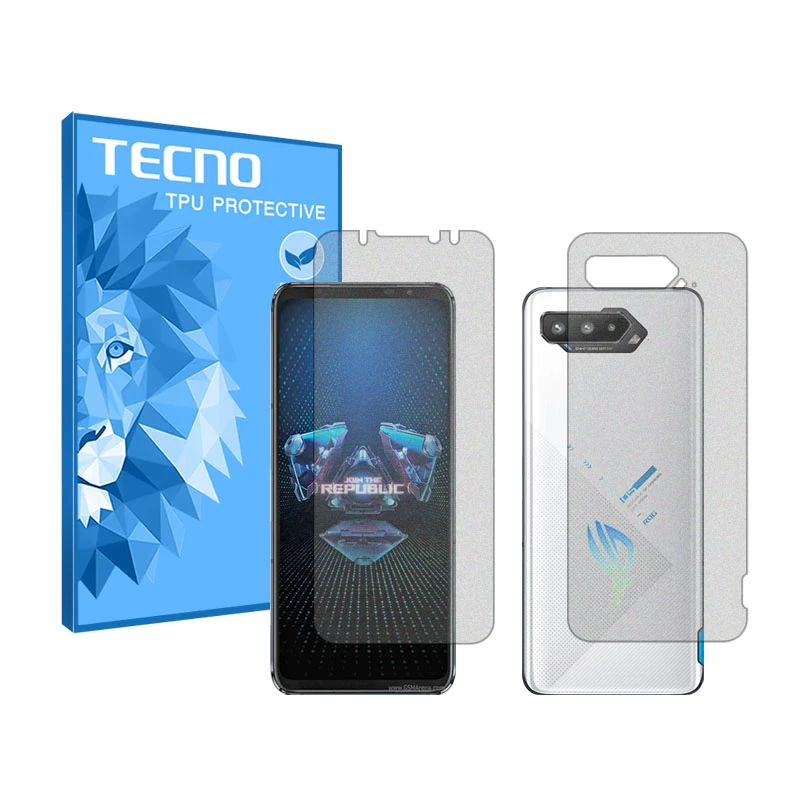 محافظ صفحه نمایش مات تکنو مدل Resistant مناسب برای گوشی موبایل ایسوس ROG Phone 5 به همراه محافظ پشت گوشی
