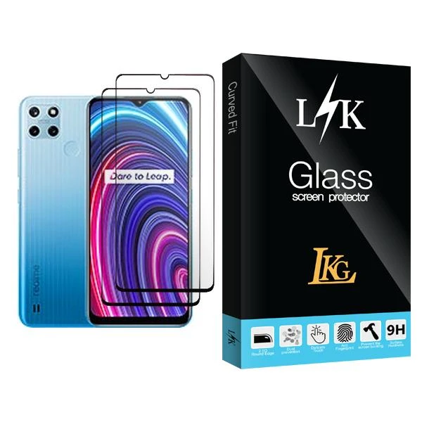 محافظ صفحه نمایش ال کا جی مدل LK Glass MIX002 مناسب برای گوشی موبایل ریلمی C25Y بسته دو عددی