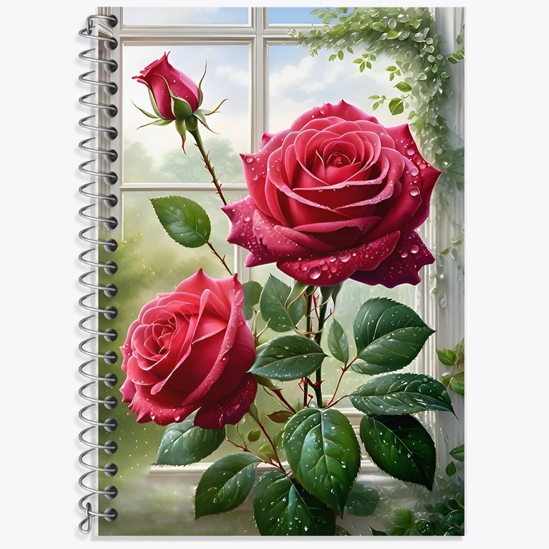 دفتر نت موسیقی 50 برگ خندالو طرح گل رز کد F6772