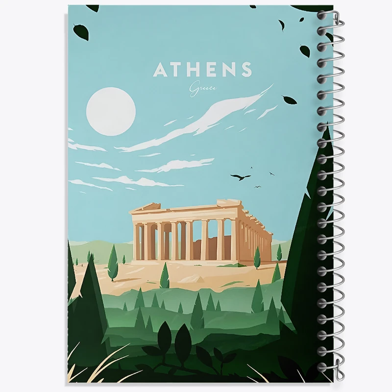 دفتر مشق 50 برگ خندالو طرح آتن (Athens) کد F6333