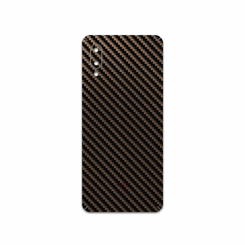 برچسب پوششی ماهوت مدل Glossy-Brown-Fiber مناسب برای گوشی موبایل سامسونگ Galaxy A02