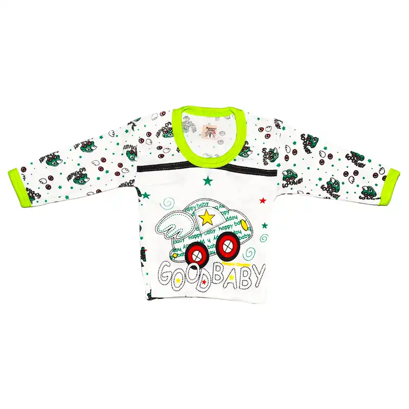 ست تی شرت آستین بلند و شلوار نوزادی مدل پی فور کد 040