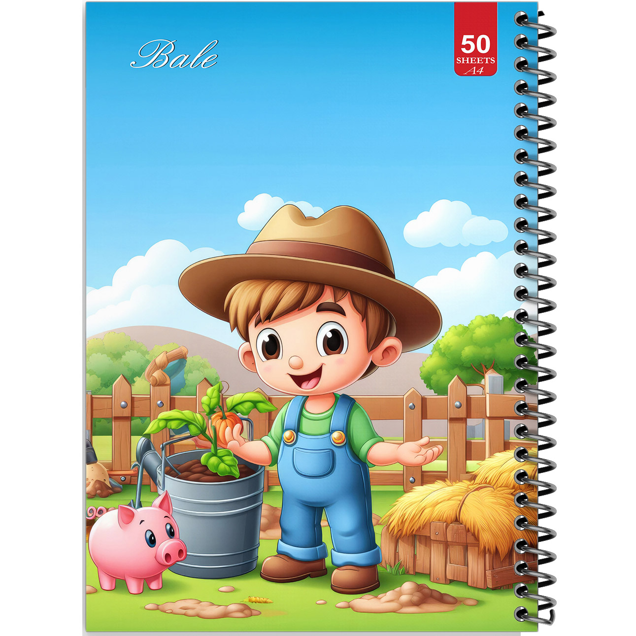 دفتر نقاشی 50 برگ انتشارات بله طرح پسر مزرعه دار کد A4-L719