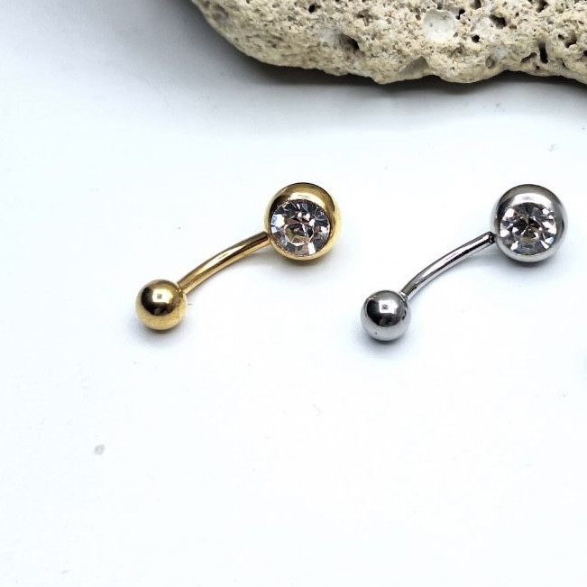 پیرسینگ ناف زنانه مدل نگین دار کد p48233