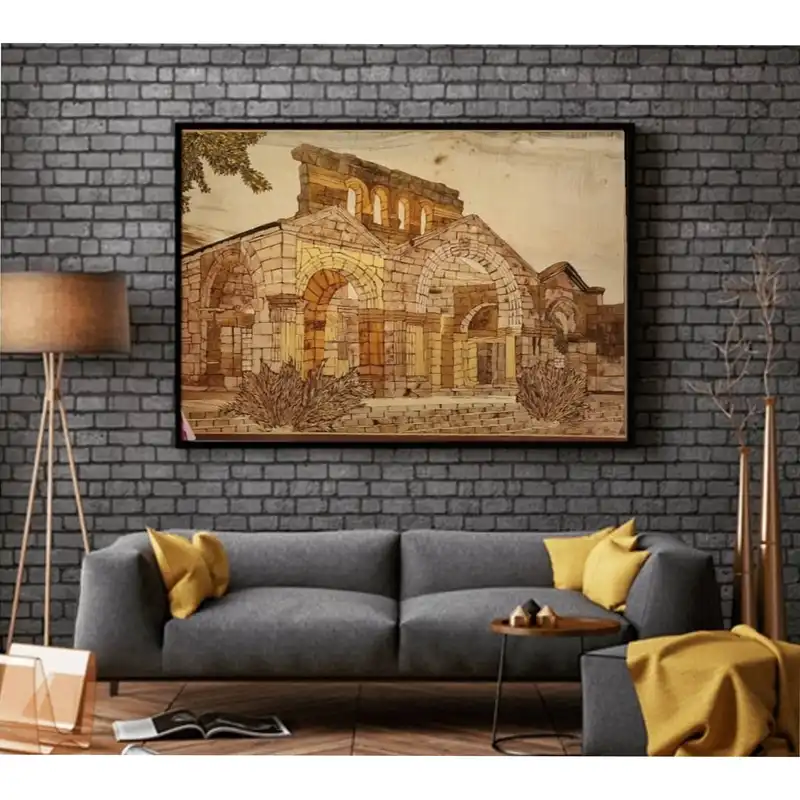 تابلو معرق کاری مدل دیواری طرح کلیسا  کد 369