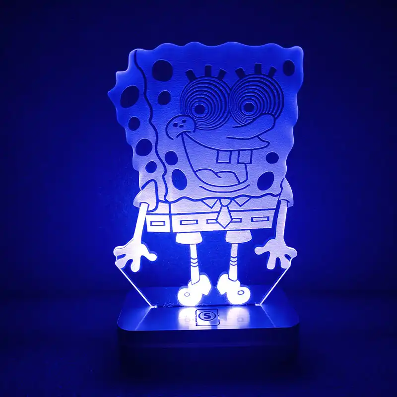 چراغ خواب طرح کارتون باب اسفنجی مدل هفت رنگ