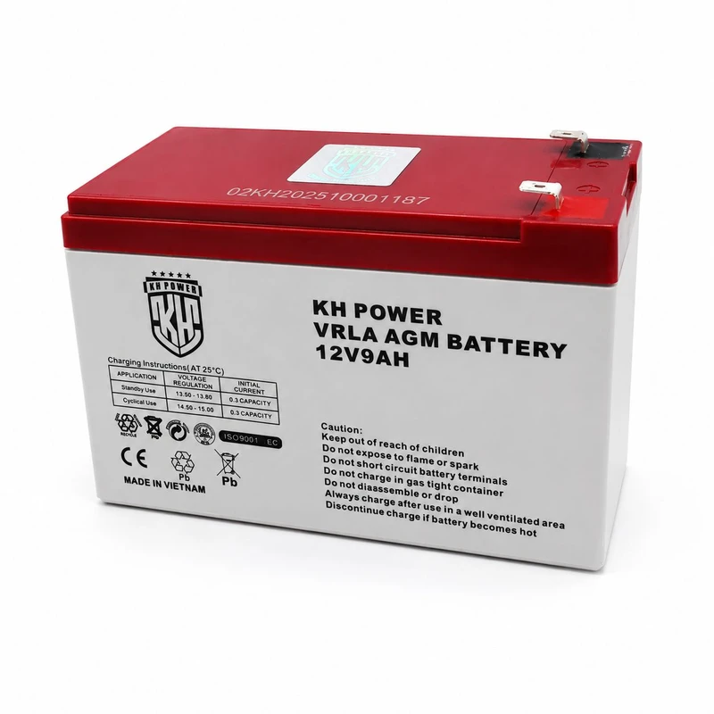 باتری UPS با ولتاژ 12 ولت و شدت جریان 9 آمپر ساعت کا اچ پاور مدل 12V9AH