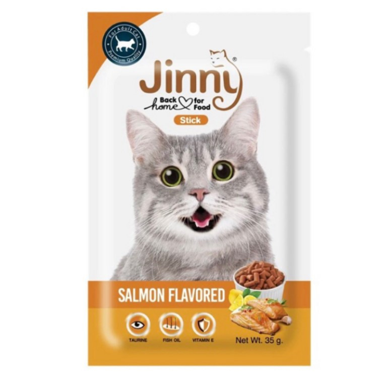 تشویقی گربه جرهای مدل Jinny طعم سالمون وزن 35 گرم