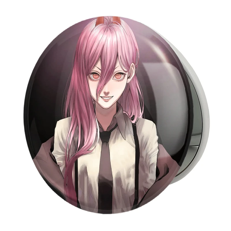 آینه جیبی خندالو طرح پاور انیمه مرد اره ای Chainsaw Man مدل تاشو کد 17873 