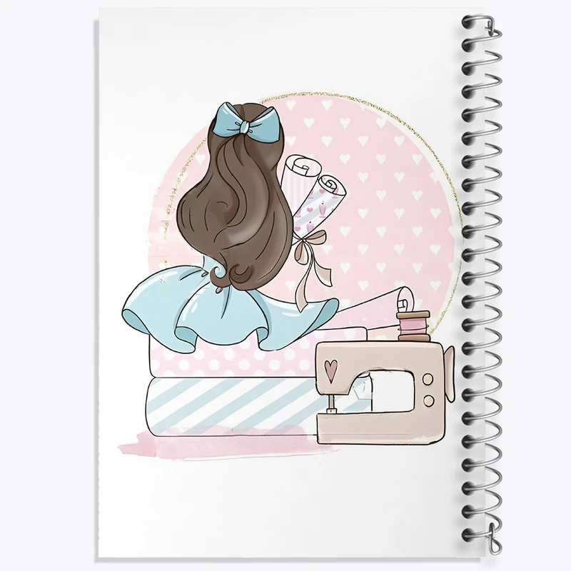 دفتر مشق 100 برگ خندالو طرح دختر خیاط کد N2026