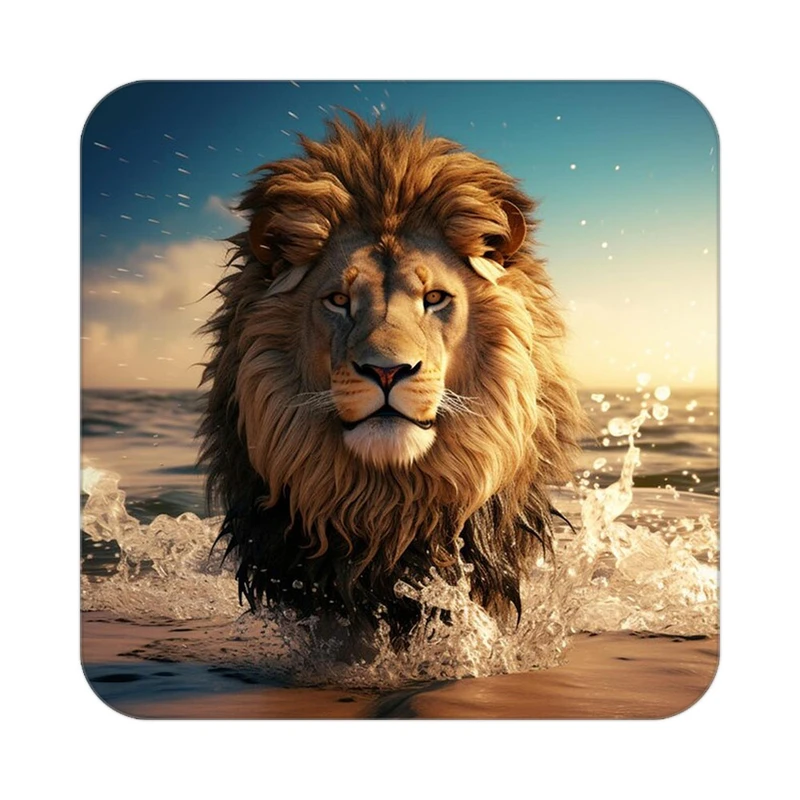 زیر لیوانی کاکتی طرح شیر مدل mp23755