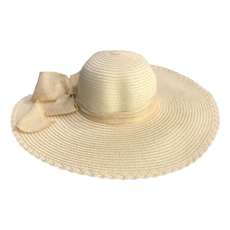 کلاه حصیری زنانه مدل پاپیون دار ZH146