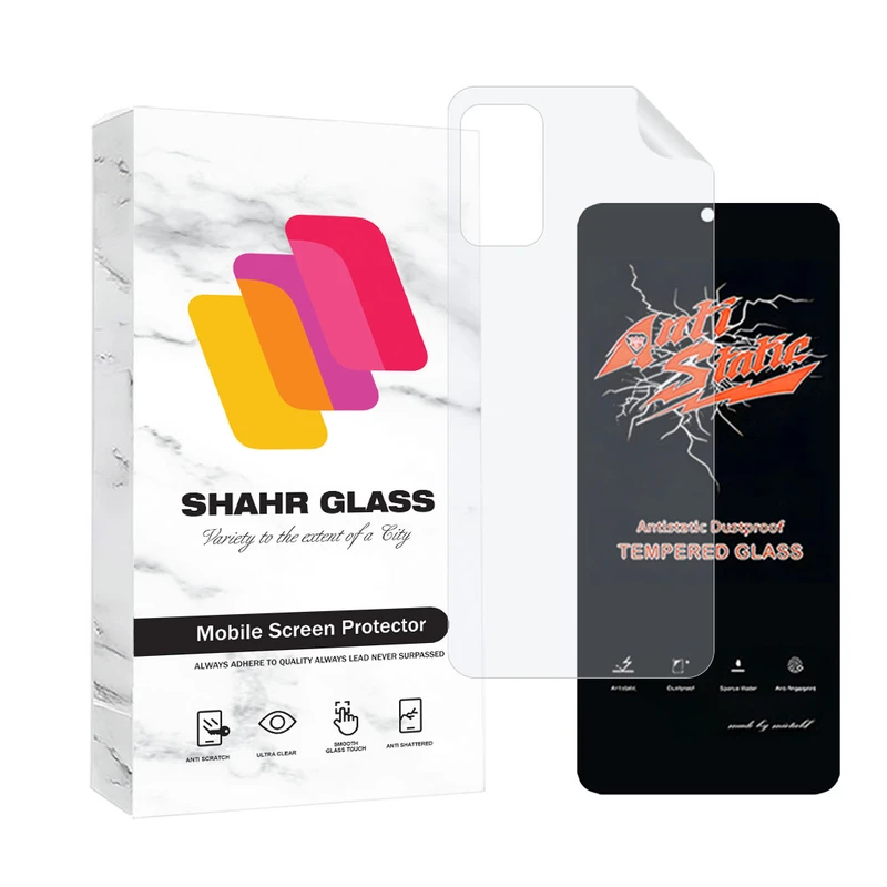 محافظ صفحه نمایش شهر گلس مدل ANTNABKSH مناسب برای گوشی موبایل شیائومی Redmi Note 10 5G / Note 10T 5G / Poco M3 Pro 5G به همراه محافظ پشت گوشی