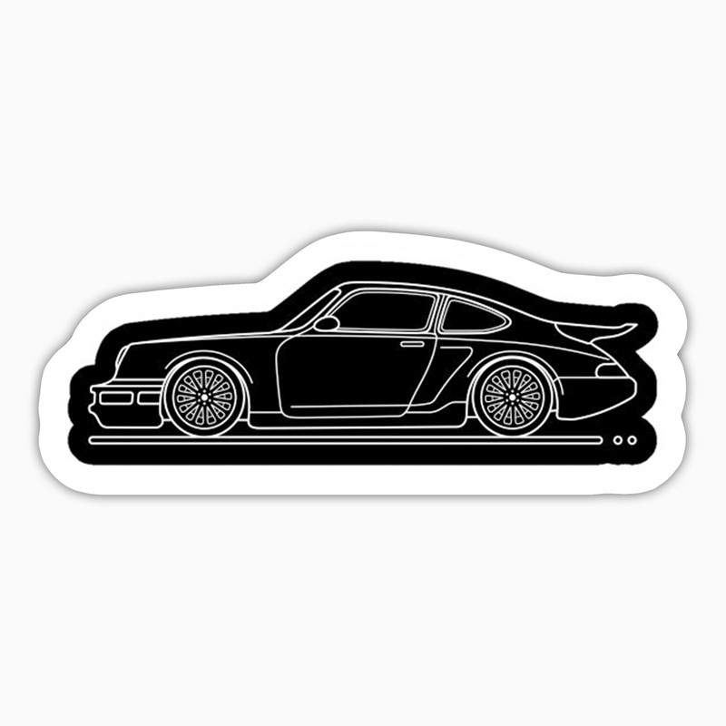 استیکر لپ تاپ و موبایل بووم طرح ماشین مدل Porsche Retro کد LA33