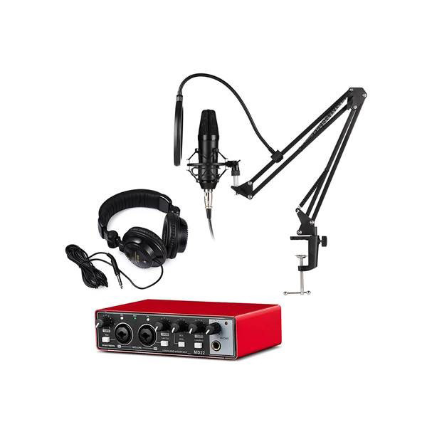 میکروفون استودیویی جم آدیو مدل GA-800 به همراه کارت صدا و هدفون مانیتورینگ