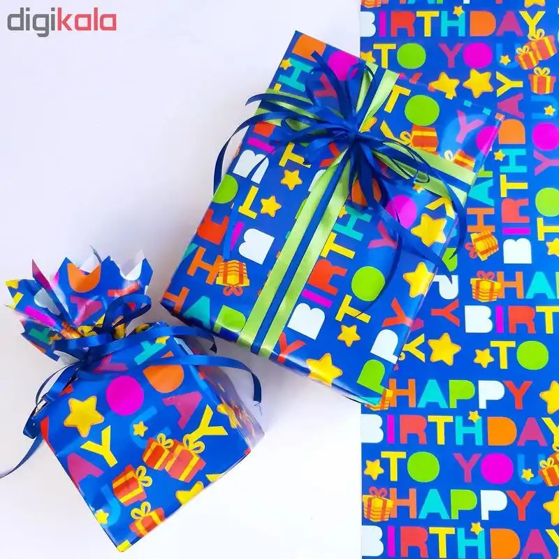 کاغذ کادو طرح هپی بسته 2 عددی