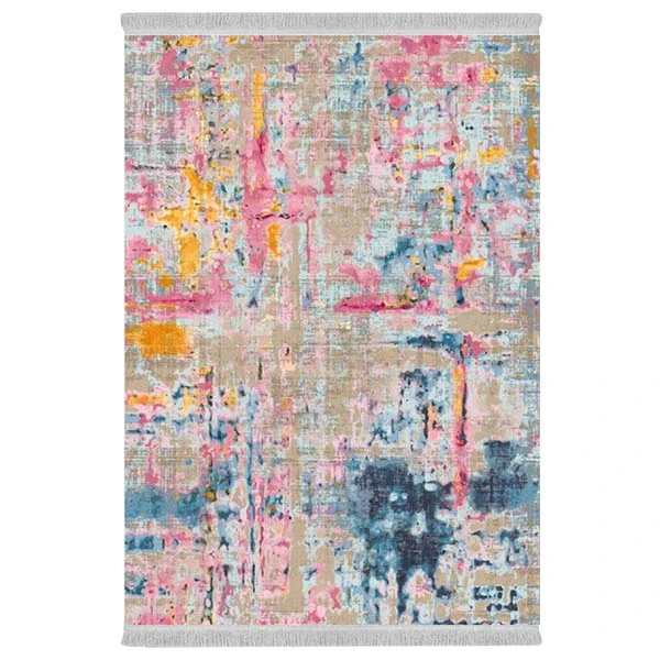 فرش پارچه‌ای دفه مدل فرشینه هازان مخمل طرح فانتزی کد 3446