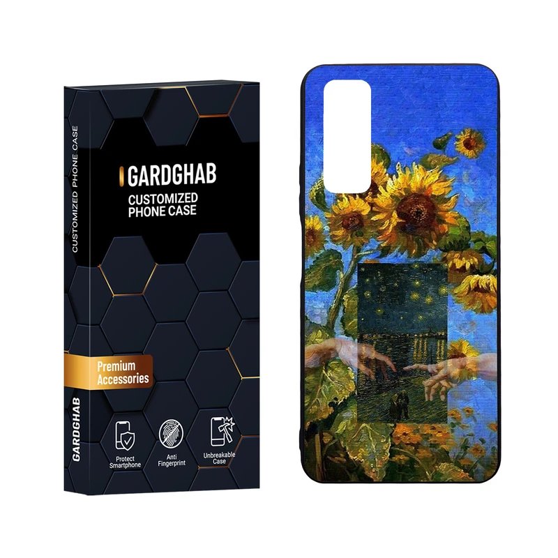  کاور گارد قاب مدل دور ژله ای پشت گلس هنری مناسب برای گوشی موبایل هوآوی Y7a