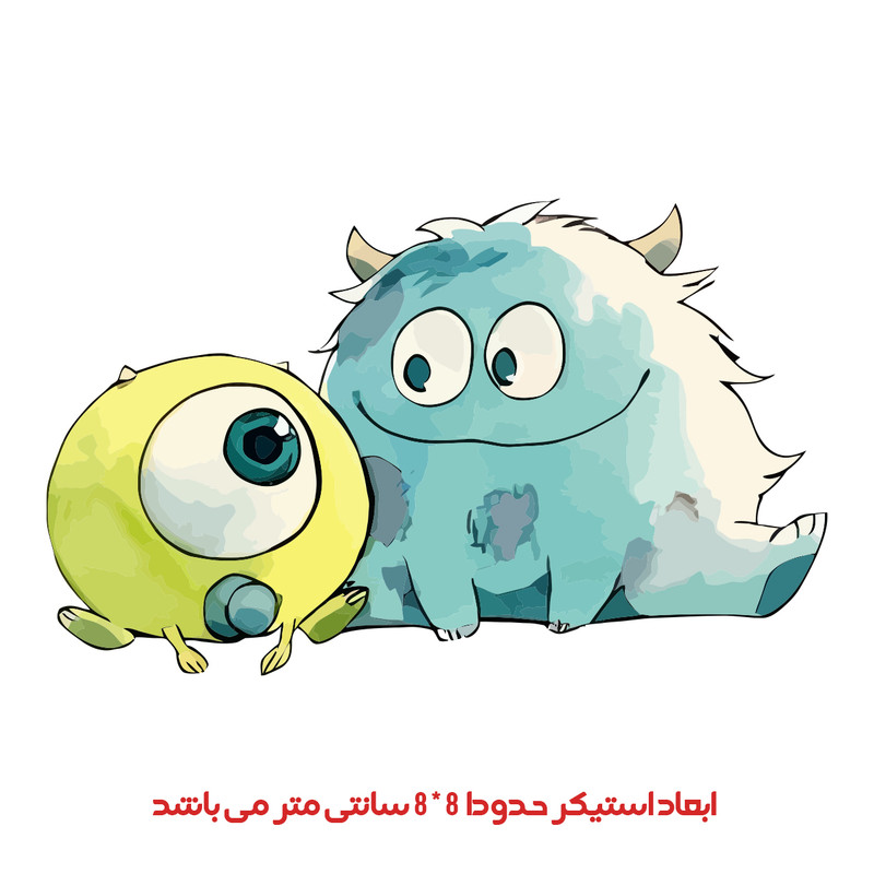 برچسب لپ تاپ پویا مارکت طرح نی نی هیولا کد 443