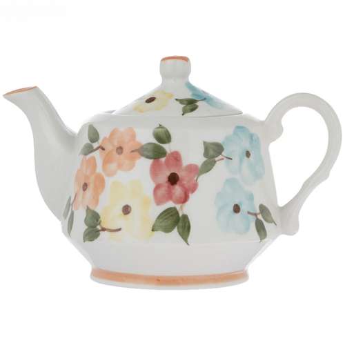 قوری سرامیکی طرح بهار گل ها مدل لندنی کد SHEX106