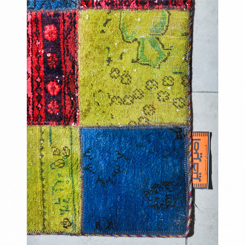 کلاژ فرش دستبافت دو متری امیرخیز مدل تکه دوزی کد 104877