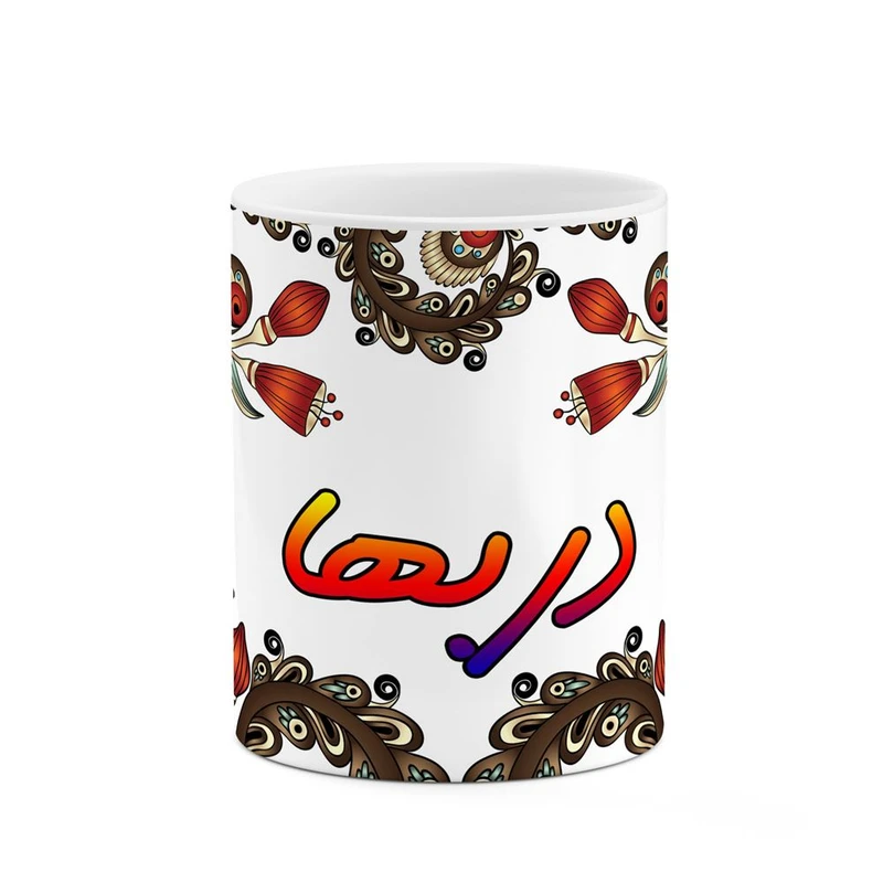 ماگ کاکتی مدل اسم دربها طرح سنتی گل و بته کد mgh44960