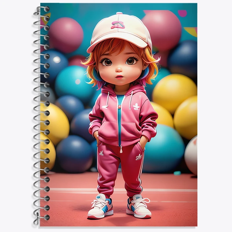 دفتر زبان 50 برگ خندالو مدل دو خط طرح دخترانه کد N1151