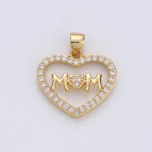 آویز گردنبند طلا 18 عیار زنانه قیراط طرح MOM کد GH3013