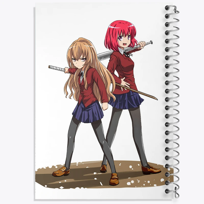 دفتر شطرنجی 50 برگ خندالو مدل مینوری و تایگا انیمه تورادورا کد 32501